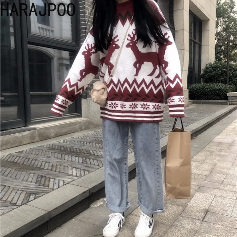 Clothes Female Red Elk Christmas Knit Sweater Women Loose Outwear Fall Winter Retro Lazy Wind Thick Lazy Oaf Aesthetic
Clothes Female Red Elk Christmas Knit Sweater Women Loose Outwear Fall Winter Retro Lazy Wind Thick Lazy Oaf Aesthetic