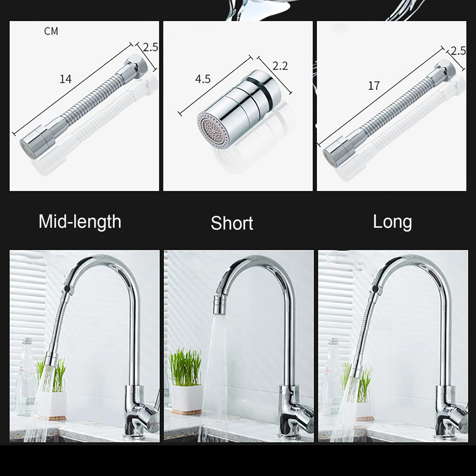 

Universal Splash-proof 360 Degree Swivel Water Saver Faucet Sprayer Household Kitchen Sink Extender Faucet Mixer Tap Accessories