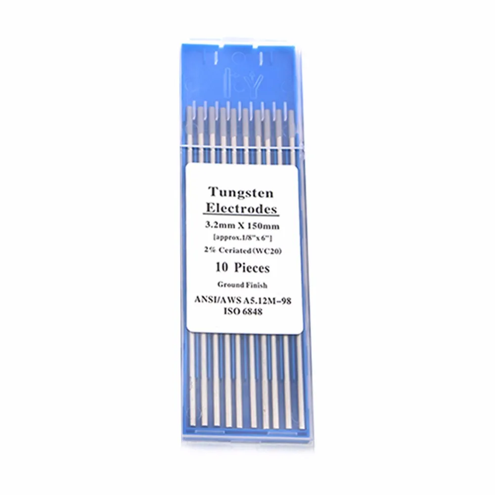 10pcs WC20 Tungsten Electrode 1.0-3.2mm 150mm Argon Tungsten Electrode Welding Rods Set For Argon Arc TIG Welding Machine
10pcs WC20 Tungsten Electrode 1.0-3.2mm 150mm Argon Tungsten Electrode Welding Rods Set For Argon Arc TIG Welding Machine