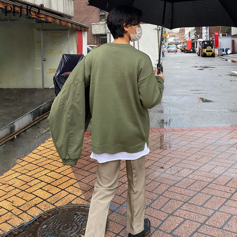 PFHQ 2021 New Fashion Autumn And Winter Green Round Neck Men's Korean Style Trendy Ribbed Hem Loose Casual Sweater 21A1825
PFHQ 2021 New Fashion Autumn And Winter Green Round Neck Men's Korean Style Trendy Ribbed Hem Loose Casual Sweater 21A1825