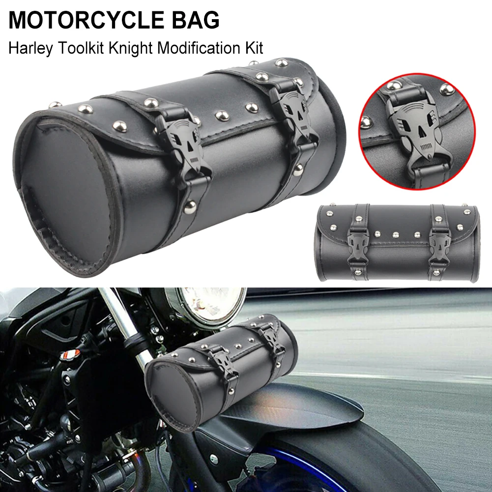 New Universal Motorcycle Tool Bag PU Leather Front Fork Handlebar Saddle Bag Vintage Tool Roll Storage Barrel Cruiser Saddlebag
New Universal Motorcycle Tool Bag PU Leather Front Fork Handlebar Saddle Bag Vintage Tool Roll Storage Barrel Cruiser Saddlebag