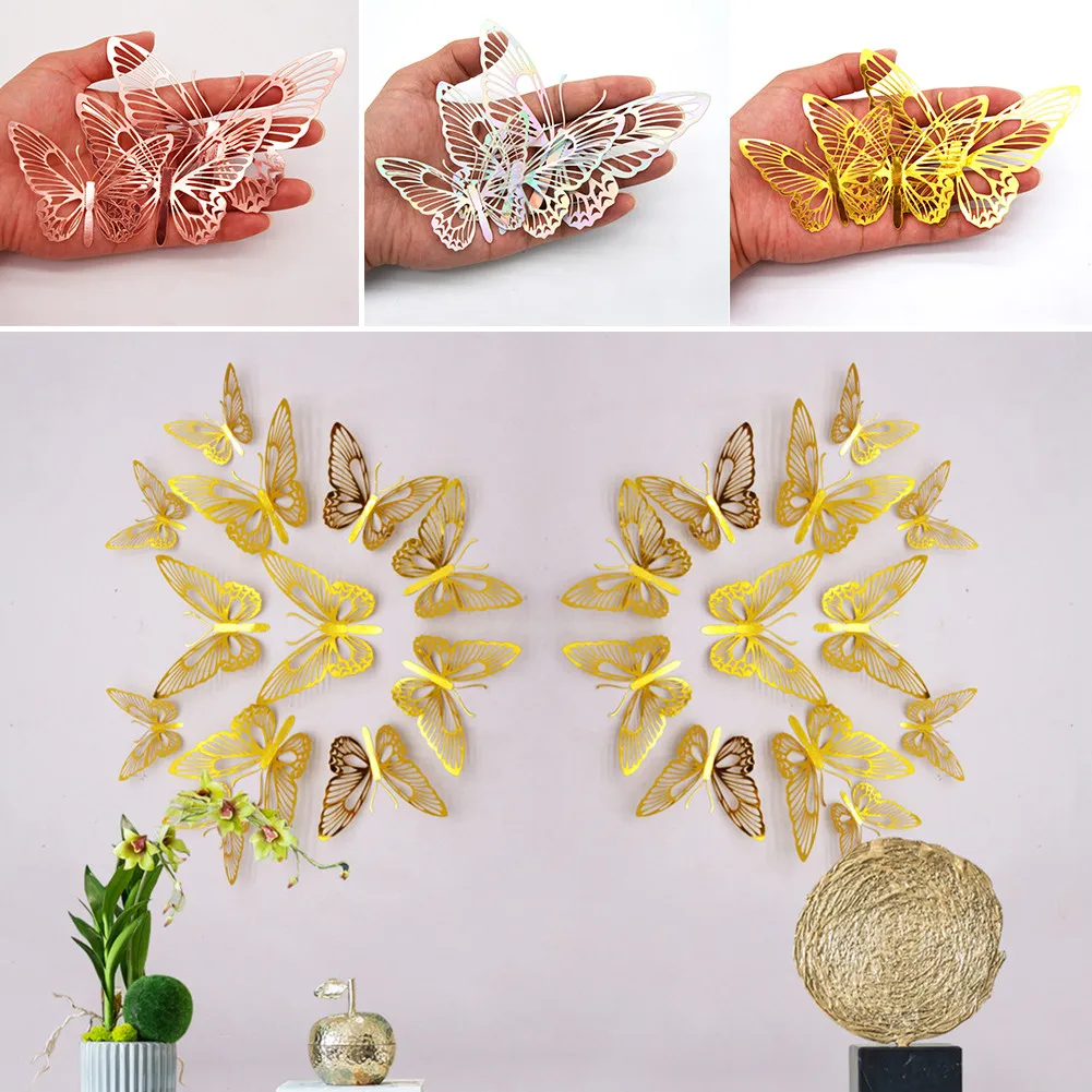 12pcs Butterfly Decor Paper 3D Metal Three-Dimensional Texture Hollow Wall Stickers Bedroom 2021 New
12pcs Butterfly Decor Paper 3D Metal Three-Dimensional Texture Hollow Wall Stickers Bedroom 2021 New