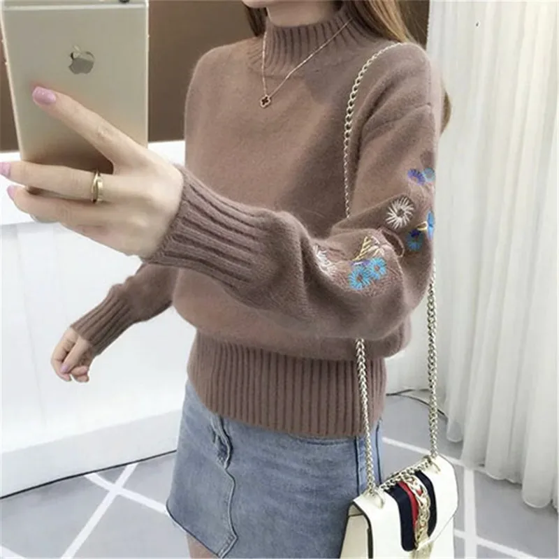 Women Floral Embroidery Knitted Sweater 2020 New Autumn Winter Ladys Turtleneck Long Sleeve Knitting Jumpers
Women Floral Embroidery Knitted Sweater 2020 New Autumn Winter Ladys Turtleneck Long Sleeve Knitting Jumpers