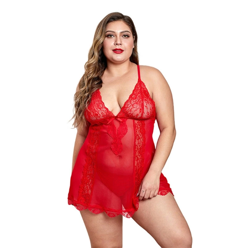 Women Plus Size Pajamas Set Perspective Loungewear Lace Sleepwear Nightwear
Women Plus Size Pajamas Set Perspective Loungewear Lace Sleepwear Nightwear