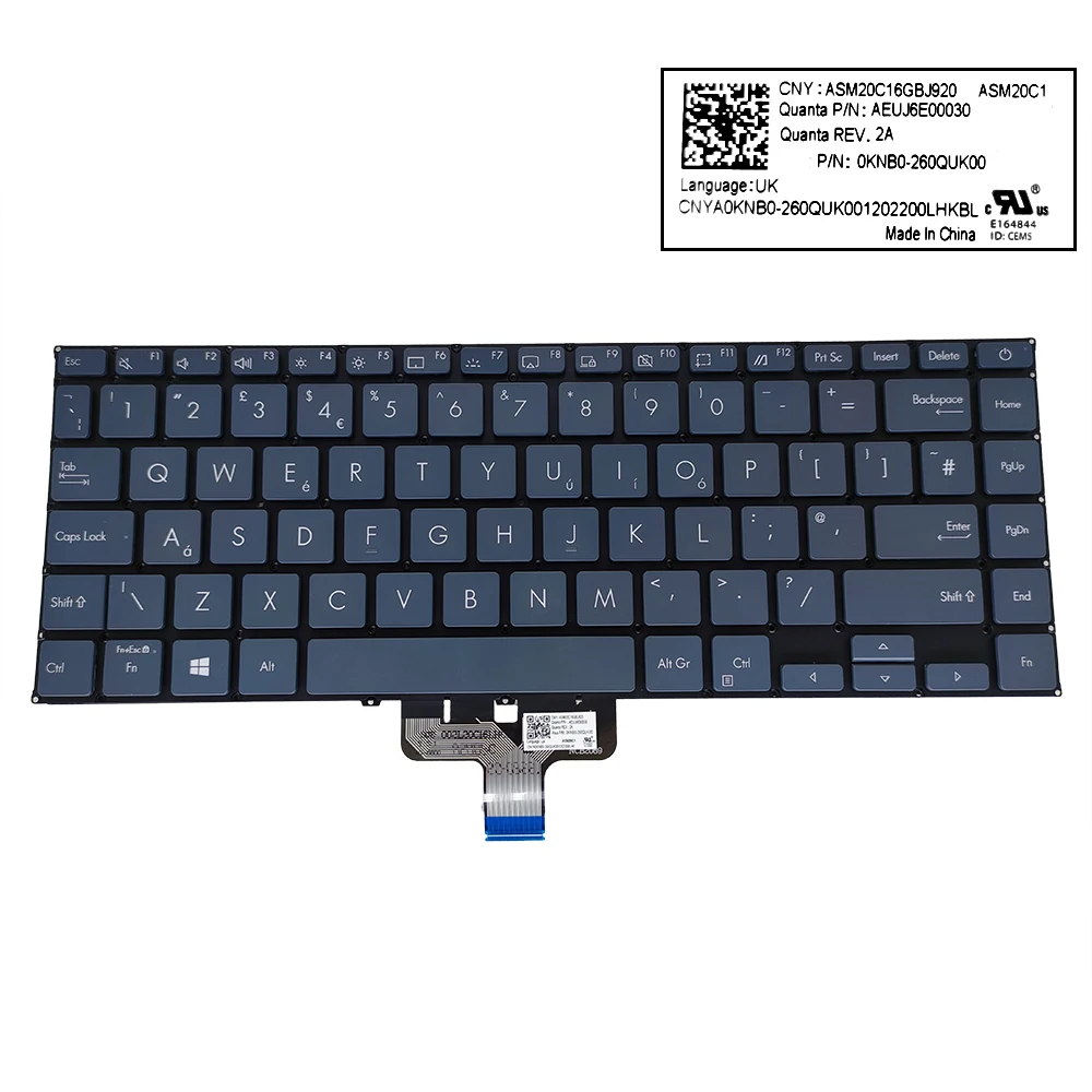 UK US backlight keyboard for ASUS Zenbook 14 UX435 Replacement keyboards backlit English GB British New 0KNB0 260QUS00 260QUK00
UK US backlight keyboard for ASUS Zenbook 14 UX435 Replacement keyboards backlit English GB British New 0KNB0 260QUS00 260QUK00