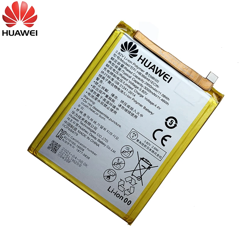 100% Оригинальный аккумулятор для телефона 3000 мАч HB366481ECW Huawei Ascend P9 G9 Honor 8 9i 9 5C 7C 7A Y6 II