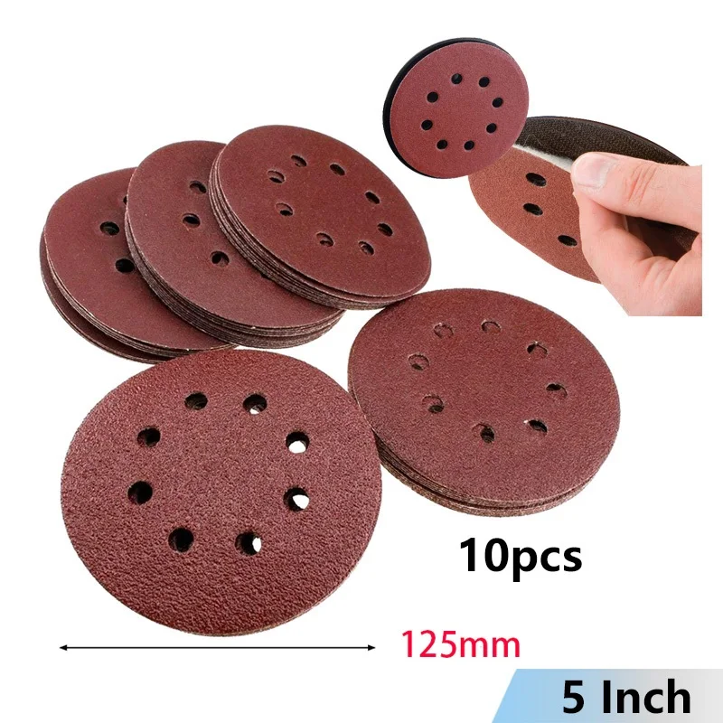 10Pcs 5 Inch 125mm Round Sandpaper 8 Hole Sanding Disc 40-2000 Grit Hook & Loop Wood Metal Wall Polishing Grinding Abrasive Tool
10Pcs 5 Inch 125mm Round Sandpaper 8 Hole Sanding Disc 40-2000 Grit Hook & Loop Wood Metal Wall Polishing Grinding Abrasive Tool