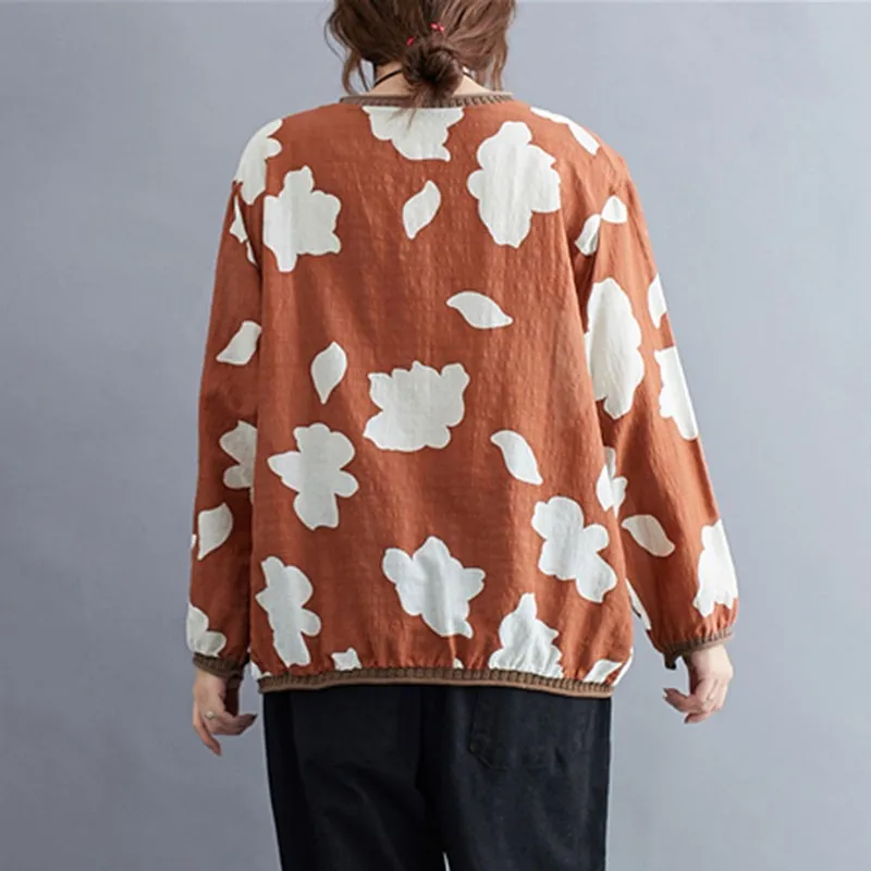 Women Cotton Casual T-shirts New 2021 Spring Simple Style Vintage Print V-neck Loose Comfortable Female Long Sleeve Tops S3183
Women Cotton Casual T-shirts New 2021 Spring Simple Style Vintage Print V-neck Loose Comfortable Female Long Sleeve Tops S3183