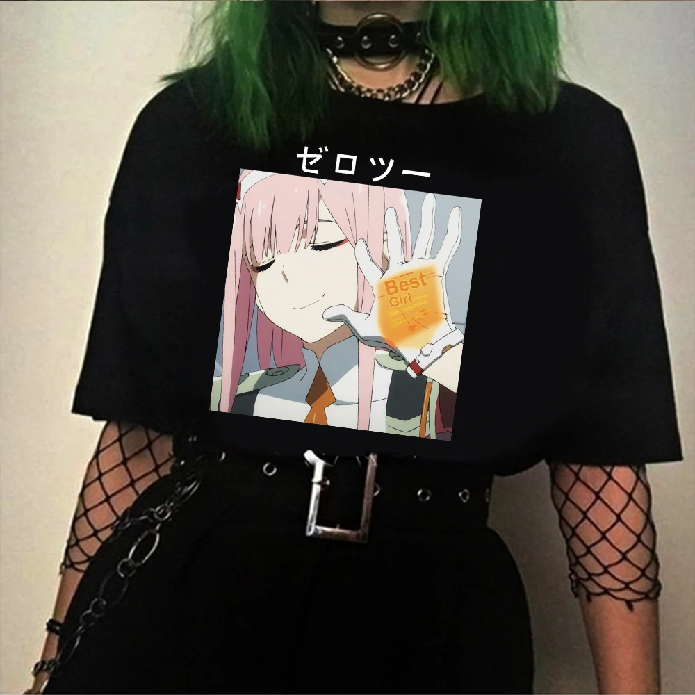 Darling в Franxx аниме Harajuku ноль два Для женщин с коротким рукавом в стиле Харадзюку женская футболка
Darling в Franxx аниме Harajuku ноль два Для женщин с коротким рукавом в стиле Харадзюку женская футболка