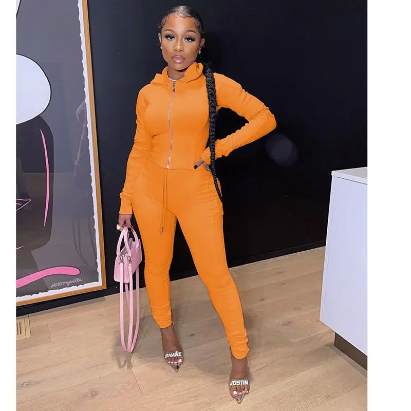 Trendy Zip Two Piece Set Fall Clothes for Women Long Sleeve Hooded Top Sports Pants Tracksuit Lounge Wear Matching Sets
Trendy Zip Two Piece Set Fall Clothes for Women Long Sleeve Hooded Top Sports Pants Tracksuit Lounge Wear Matching Sets