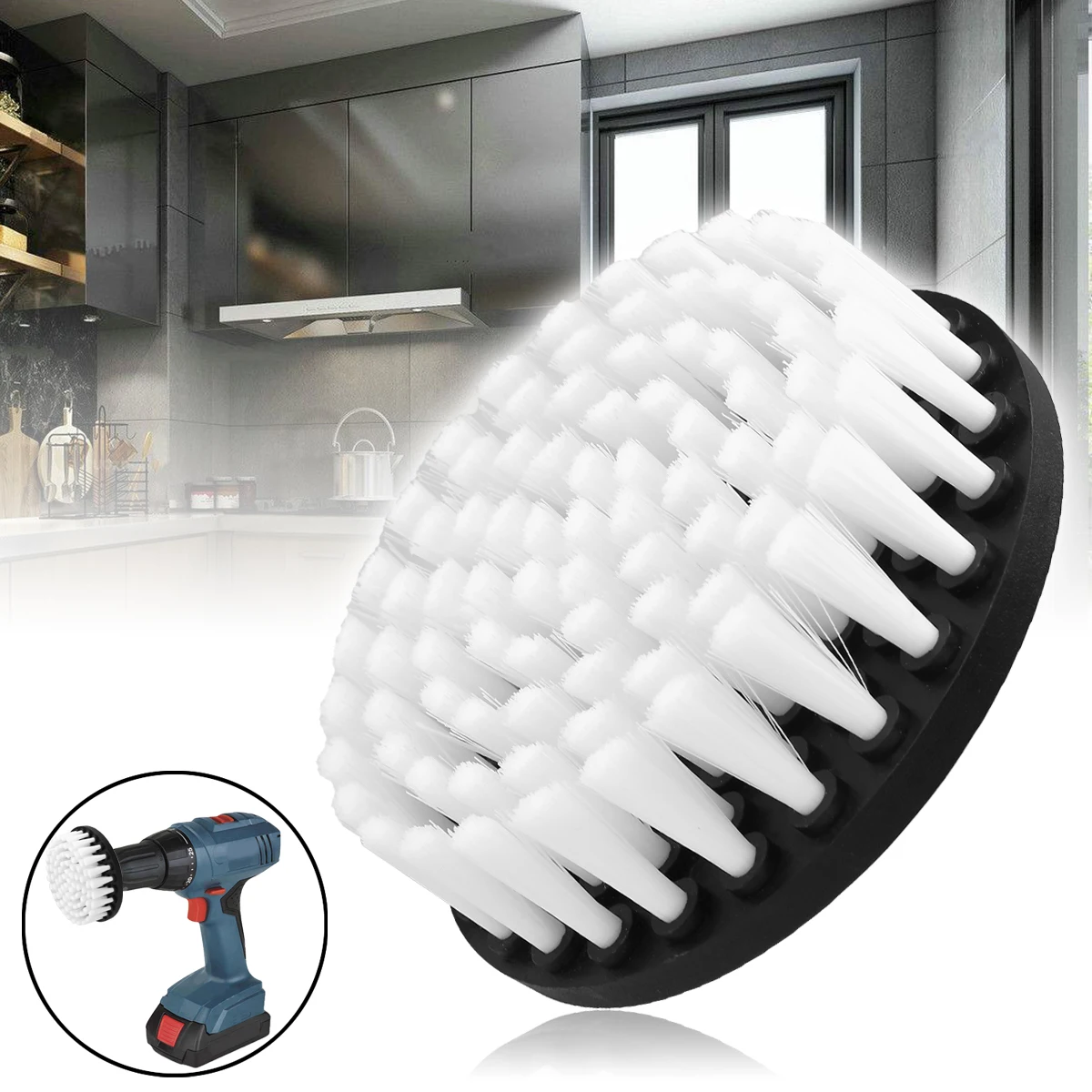1pc 5" White Plasstic Soft Drill Brush Attachment for Cleaning Carpet Leather and Sofa Wooden Furniture Dusty Brush 
1pc 5" White Plasstic Soft Drill Brush Attachment for Cleaning Carpet Leather and Sofa Wooden Furniture Dusty Brush