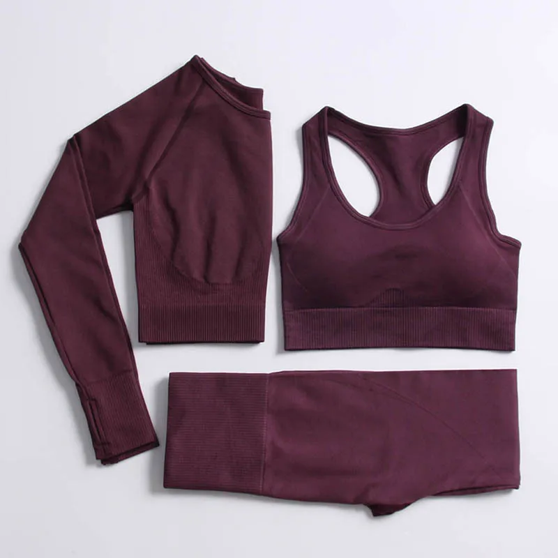 4-piece seamless yoga suit gym fitness clothes ladies yoga clothes sportswear women's fitness leggings top sportswear training t 
4-piece seamless yoga suit gym fitness clothes ladies yoga clothes sportswear women's fitness leggings top sportswear training t