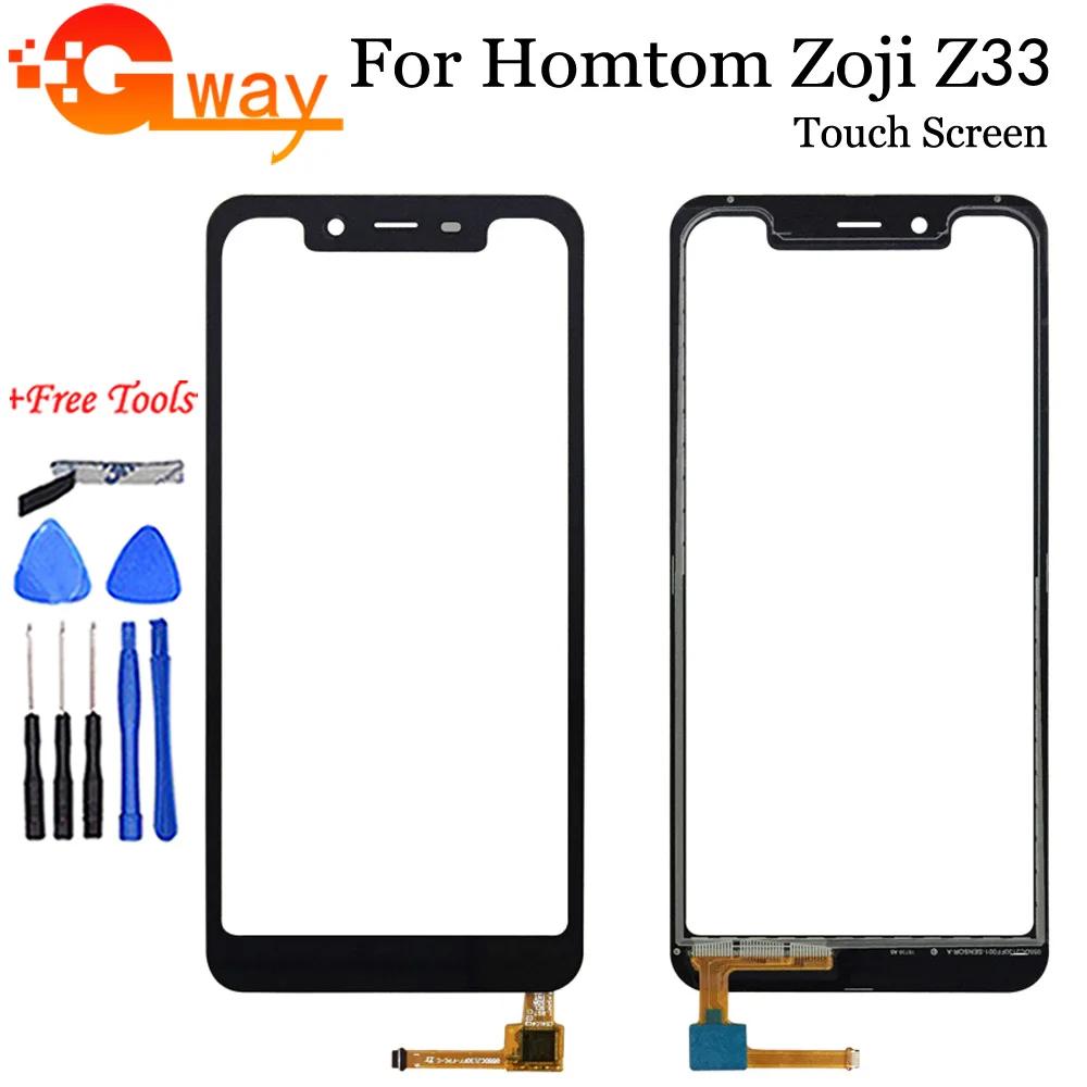 

5.85" Black For Homtom Zoji Z33 Touch Panel Sensor Perfect Repair Parts for Zoji Z33 Touch Screen Glass Lens Phone+Tools