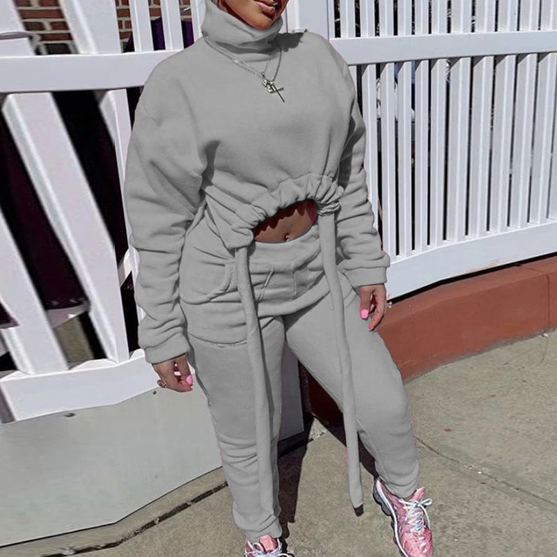 Two Piece Set High Neck Crop Top Drawstring Women Velvet Tracksuit Jogger Pants Sportswear Sweat Suit Loungewear 2 Piece Set Pcs
Two Piece Set High Neck Crop Top Drawstring Women Velvet Tracksuit Jogger Pants Sportswear Sweat Suit Loungewear 2 Piece Set Pcs