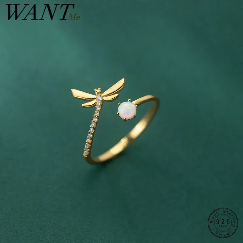 WANTME 925 Sterling Silver Fashion Shiny Opal Zircon Cute Dragonfly Open Ring for Women Exquisite Romantic Party Jewelry Female
WANTME 925 Sterling Silver Fashion Shiny Opal Zircon Cute Dragonfly Open Ring for Women Exquisite Romantic Party Jewelry Female