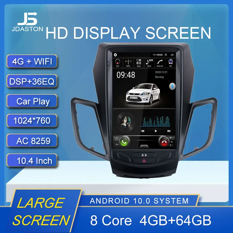 10.4" Android 10 Car Multimedia Player For Ford Fiesta MK7 2008 - 2015 2 Din Car Radio GPS Navigation Stereo Autoaudio 4G RAM
10.4" Android 10 Car Multimedia Player For Ford Fiesta MK7 2008 - 2015 2 Din Car Radio GPS Navigation Stereo Autoaudio 4G RAM