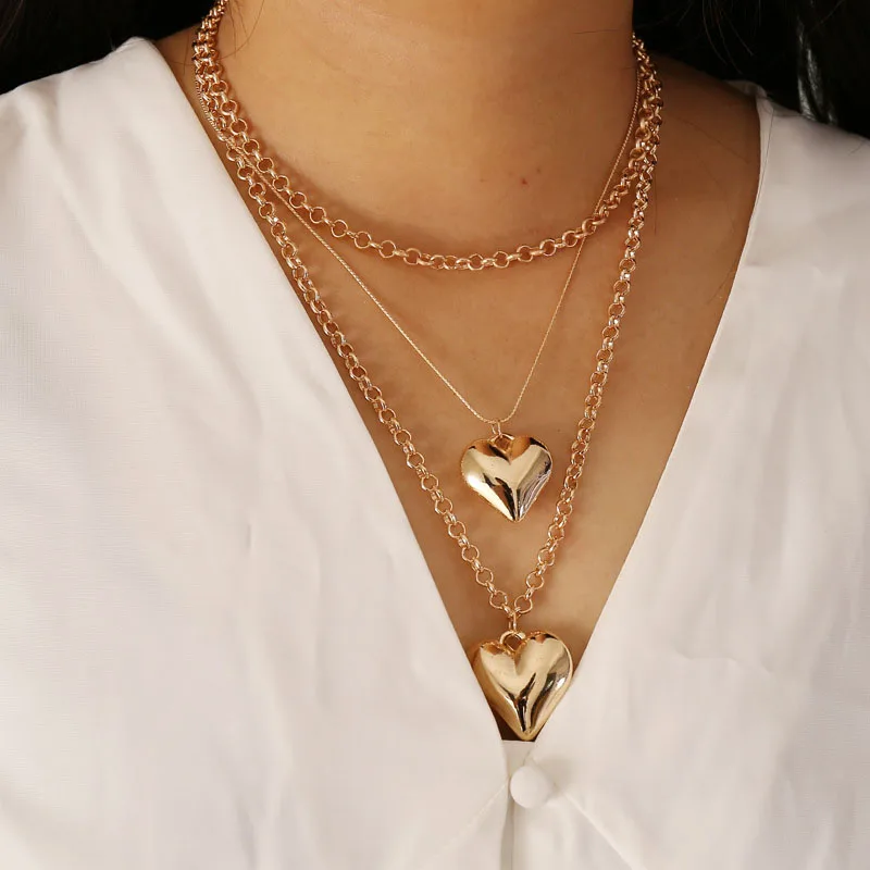Vintage Gold Multilayer Snake Chain Choker Necklace Women's Punk Metal Thick Chain Heart Collar Necklace 2021 Fashion Jewelry
Vintage Gold Multilayer Snake Chain Choker Necklace Women's Punk Metal Thick Chain Heart Collar Necklace 2021 Fashion Jewelry