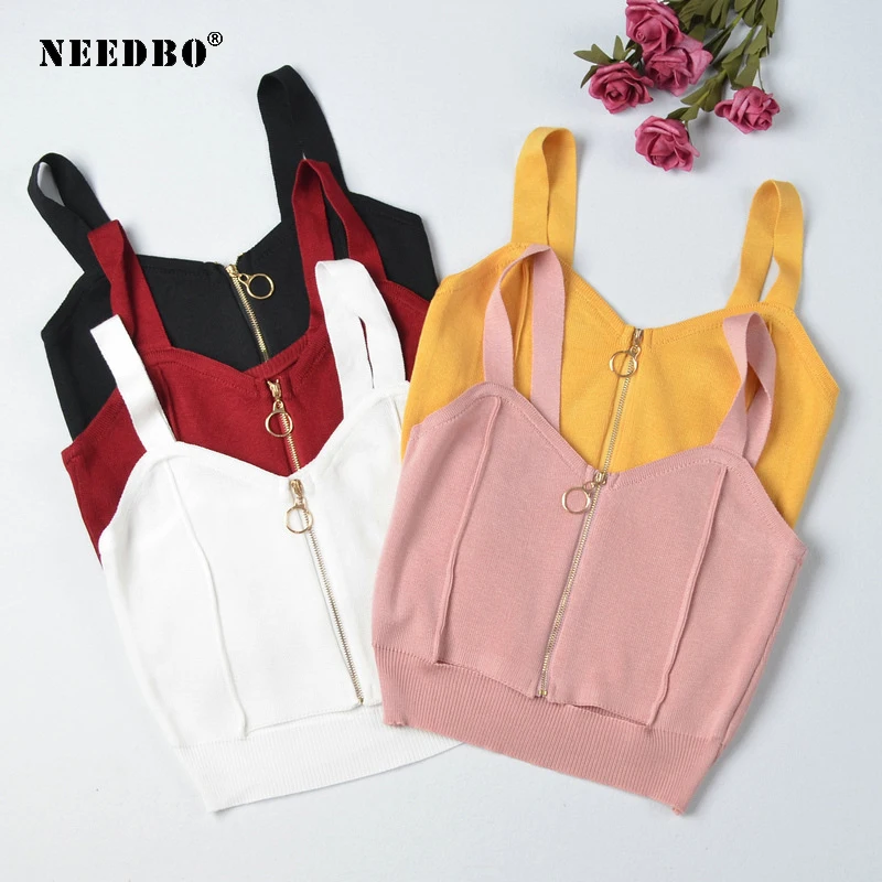 Knitted Camis Tank Top Women Onesize V-neck Streetwear Casual Tank Top Women Summer Crop Top Zipper Outwear Sexy Tops For Women
Knitted Camis Tank Top Women Onesize V-neck Streetwear Casual Tank Top Women Summer Crop Top Zipper Outwear Sexy Tops For Women