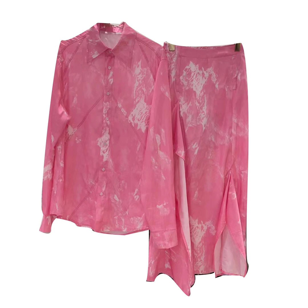 VGH Yellow Two Piece Set For Women Lapel Collar Long Sleeve Shirt High Waist Loose Mid Skirts Print Sets Female Fashion Clothing
VGH Yellow Two Piece Set For Women Lapel Collar Long Sleeve Shirt High Waist Loose Mid Skirts Print Sets Female Fashion Clothing