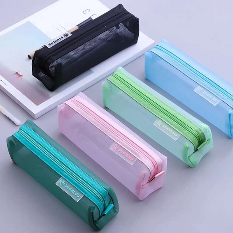 School Mesh Pencil Cases Kawaii Cute Solid Color Transparent Pencil Box School Student Pen Bag Supplies Lapis Pencil Cases
School Mesh Pencil Cases Kawaii Cute Solid Color Transparent Pencil Box School Student Pen Bag Supplies Lapis Pencil Cases