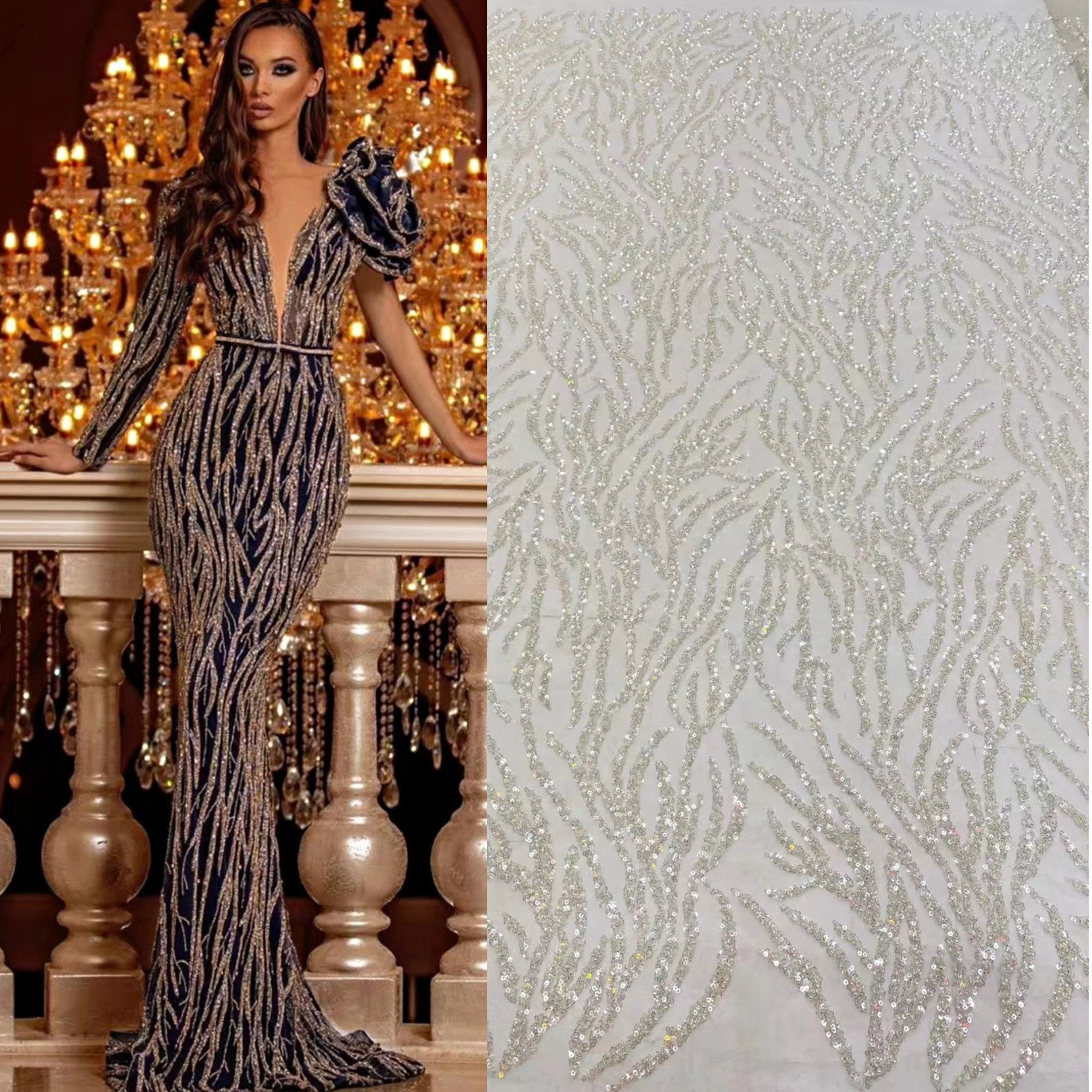 Luxury Bridal Garment Dress Beading Mesh Net Cloth Sewing Fabrics Crafts Italia Tulle Sequins Lace For Wedding Dress
Luxury Bridal Garment Dress Beading Mesh Net Cloth Sewing Fabrics Crafts Italia Tulle Sequins Lace For Wedding Dress