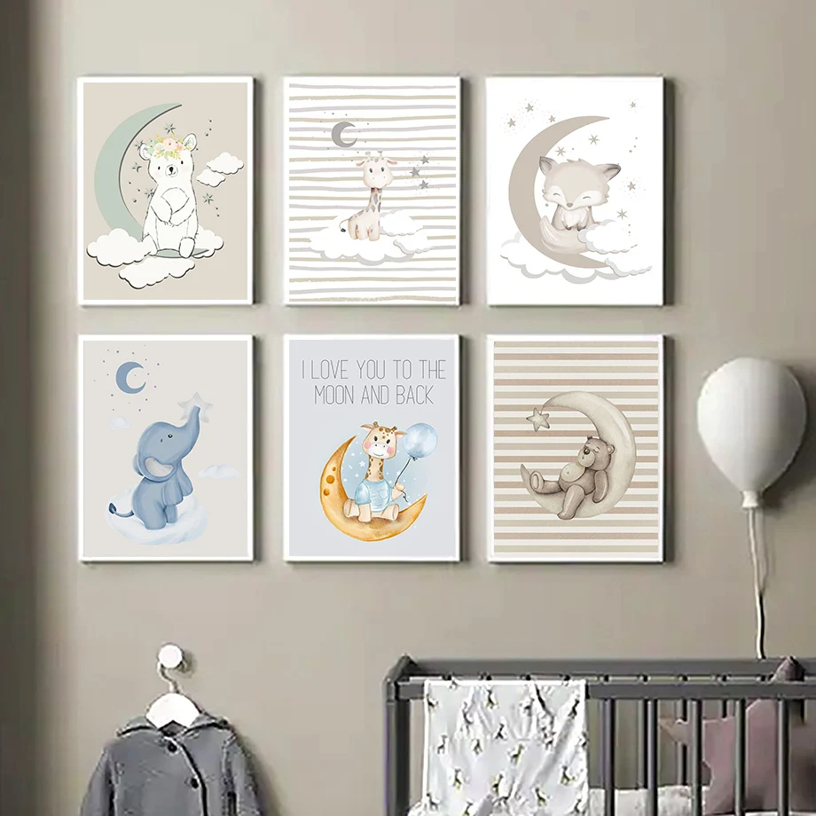Cartoon Fox Bear Giraffe Elephant Moon Wall Art Canvas Painting Nordic Posters And Prints Nursery Wall Pictures Kids Room Decor
Cartoon Fox Bear Giraffe Elephant Moon Wall Art Canvas Painting Nordic Posters And Prints Nursery Wall Pictures Kids Room Decor
