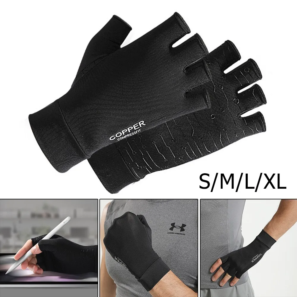 1pair Bicycle Gloves Copper Compression Gloves Arthritis Carpal Tunnel Hand Wrist Support Comfortable Half Finger Pressure Glove
1pair Bicycle Gloves Copper Compression Gloves Arthritis Carpal Tunnel Hand Wrist Support Comfortable Half Finger Pressure Glove