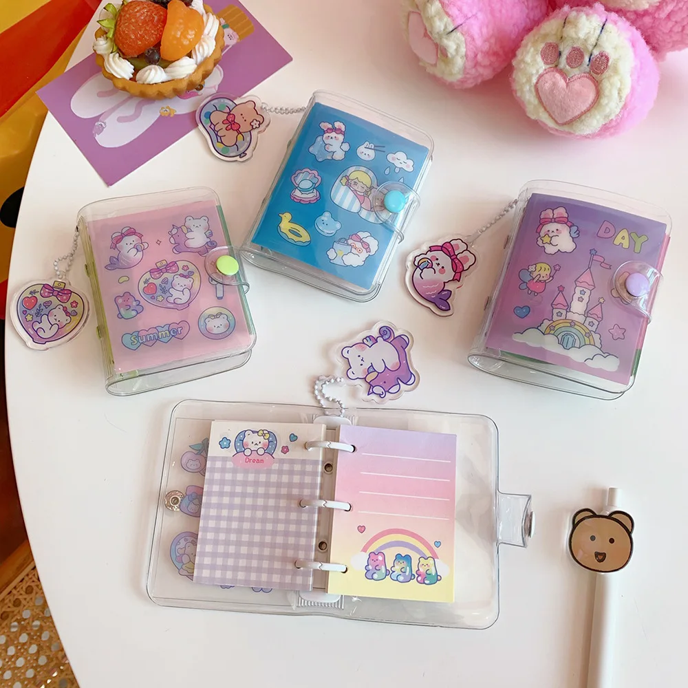 Cute Transparent PVC Mini Notebook Korea Kawaii Cartoon DIY Mini Travel Journal Diary Notebooks
Cute Transparent PVC Mini Notebook Korea Kawaii Cartoon DIY Mini Travel Journal Diary Notebooks