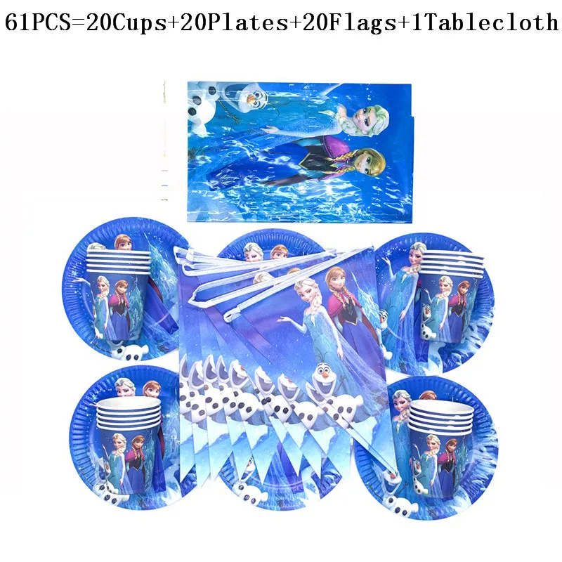 61Pcs/31Pcs Disney Blue Frozen Kids Favor Tableware Boy Girl Birthday Plates Cups Flag/Banner Table Cover Decorations Supply
61Pcs/31Pcs Disney Blue Frozen Kids Favor Tableware Boy Girl Birthday Plates Cups Flag/Banner Table Cover Decorations Supply