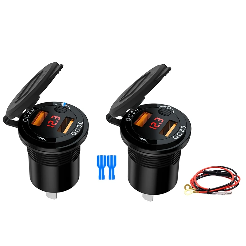 QC 3.0 USB Charger Socket with LED Display&Power Switch 3.4A Car Charger Adapter Universal for Phone Tablet Camera
QC 3.0 USB Charger Socket with LED Display&Power Switch 3.4A Car Charger Adapter Universal for Phone Tablet Camera
