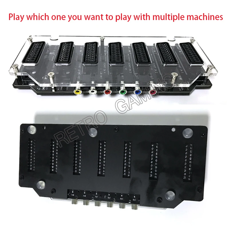 EUR Mini SCART Distributor Converter Video 6 input 1 output Auto Adapter Automatic switcher RCA SVHS AV TV Audio Divide | Спорт и