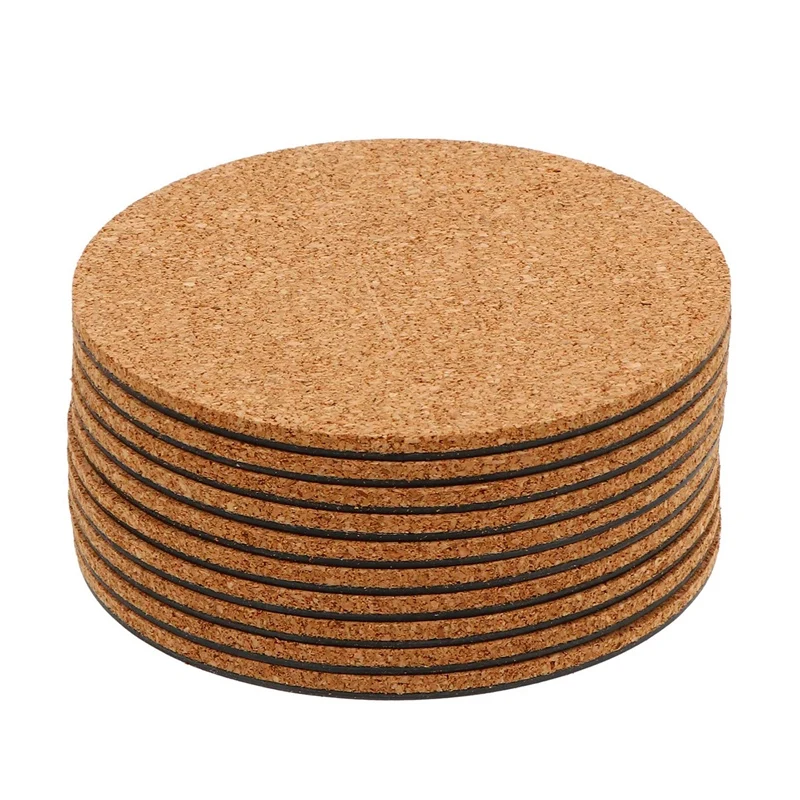 

10Pcs Potted Plants Cork Mat Round Cork Plant Coasters DIY Cork Pad Plant Plate Pad for Gardening Outdoor Pots (4Inch)