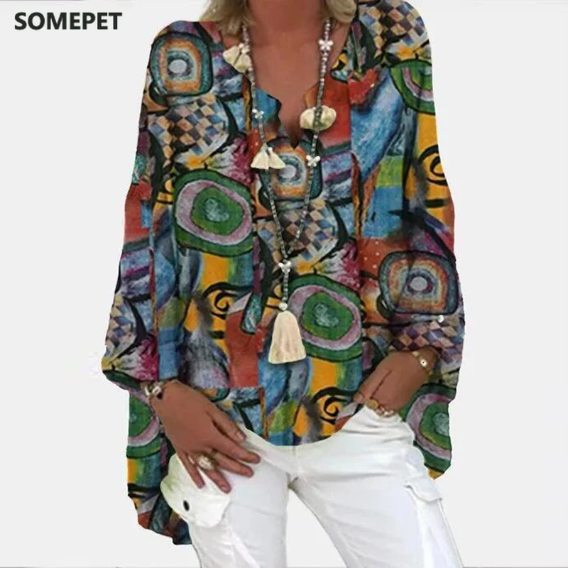 Vintage Floral Print Long Sleeve Blouse Shirt Spring Fashion V Neck Pullover Tops Ladies Casual Plus Size Streetwear Blusa
Vintage Floral Print Long Sleeve Blouse Shirt Spring Fashion V Neck Pullover Tops Ladies Casual Plus Size Streetwear Blusa