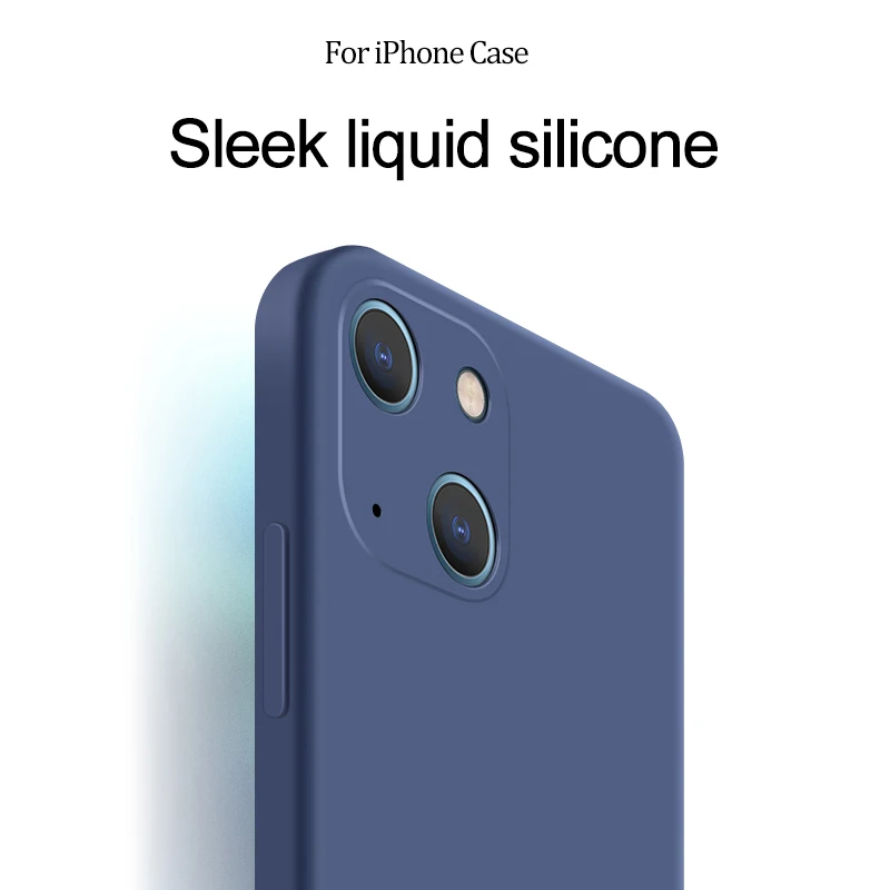 Роскошный оригинальный мягкий чехол на телефон из жидкого силикона для iPhone 11 12 13