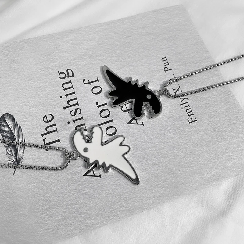 Cute Dinosaur Couple Necklace lovers Paired Pendants Friends stainless steel Neck Chain Kpop punk collar for Men Women Jewerly 
Cute Dinosaur Couple Necklace lovers Paired Pendants Friends stainless steel Neck Chain Kpop punk collar for Men Women Jewerly