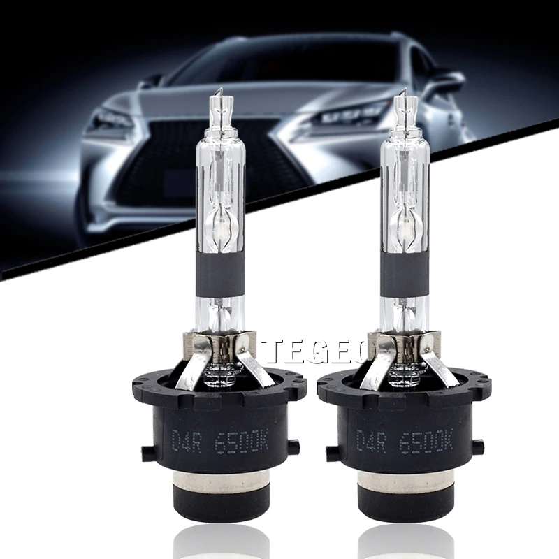 

TEGEO 2PCS 12V D2S D4S Xenon Bulbs 35W 3800LM Auto Headlamps 5500K 6500K White Super Bright D2S D2R D4R D4S Car HID Headlights