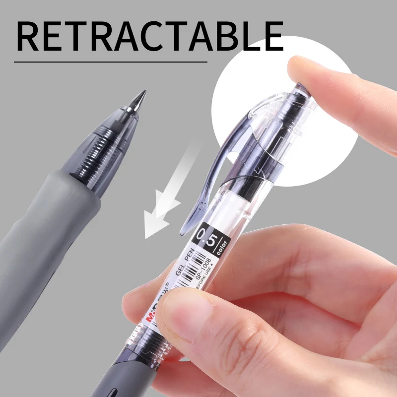 Classic Retractable Gel Ink Pen 0.5mm Bullet Point Fine Line Rubber Grip Large Capacity Refillable GP-1008 Office School Pen
Classic Retractable Gel Ink Pen 0.5mm Bullet Point Fine Line Rubber Grip Large Capacity Refillable GP-1008 Office School Pen