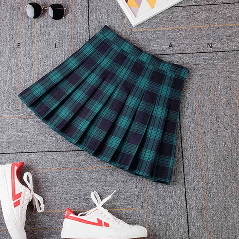 2020 Women Preppy Style Harajuku High Waist A Line Korean Style Plaid Mini Short Skirts Woman Girls Kawaii Dance Pleated Skirt
2020 Women Preppy Style Harajuku High Waist A Line Korean Style Plaid Mini Short Skirts Woman Girls Kawaii Dance Pleated Skirt