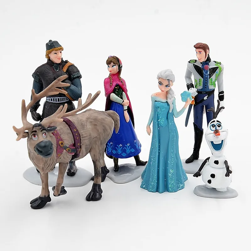 

Disney Frozen 6 Pcs/Set 6-11cm Princess Anna Elsa Kristoff Sven Olaf PVC Action Figures Model Dolls Collection Birthday Gift Toy