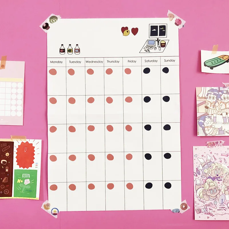 6pcs/set 30 Days Planner Planner Daily Weekly Monthly Plan Paper Wall Calendar Stickers for Office School Home To Do List
6pcs/set 30 Days Planner Planner Daily Weekly Monthly Plan Paper Wall Calendar Stickers for Office School Home To Do List