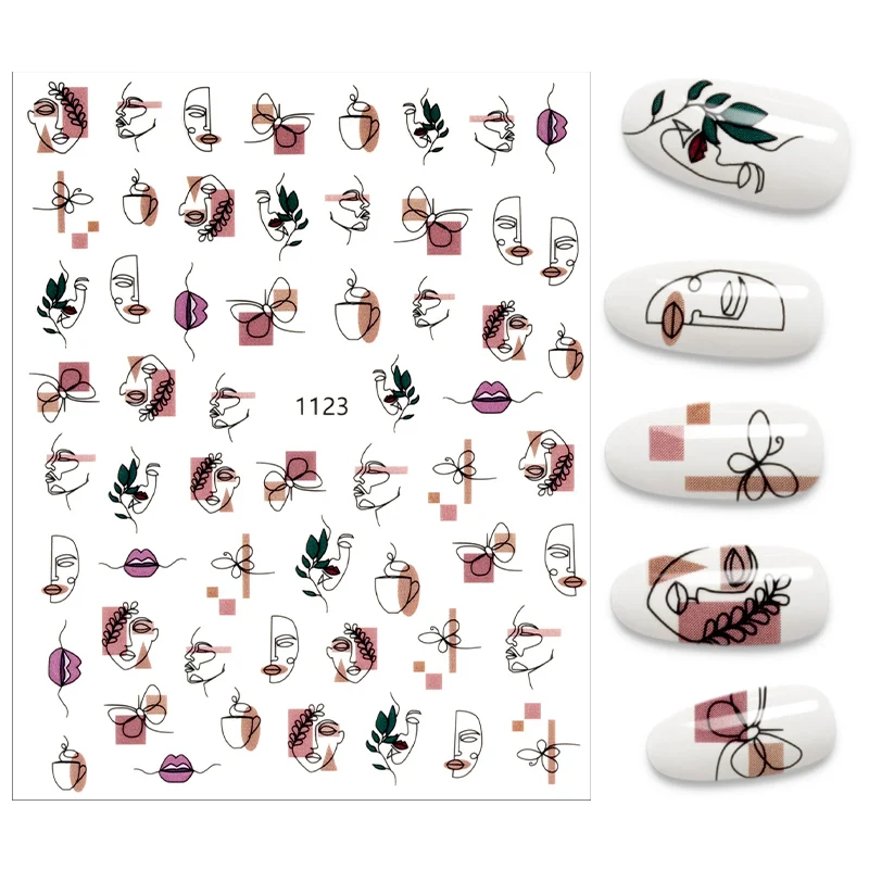 The Nails Stickers Abstract Sketch Face Nail Art Flower Leaf Manicure Design Self Adhesive Stickers For Nails
The Nails Stickers Abstract Sketch Face Nail Art Flower Leaf Manicure Design Self Adhesive Stickers For Nails