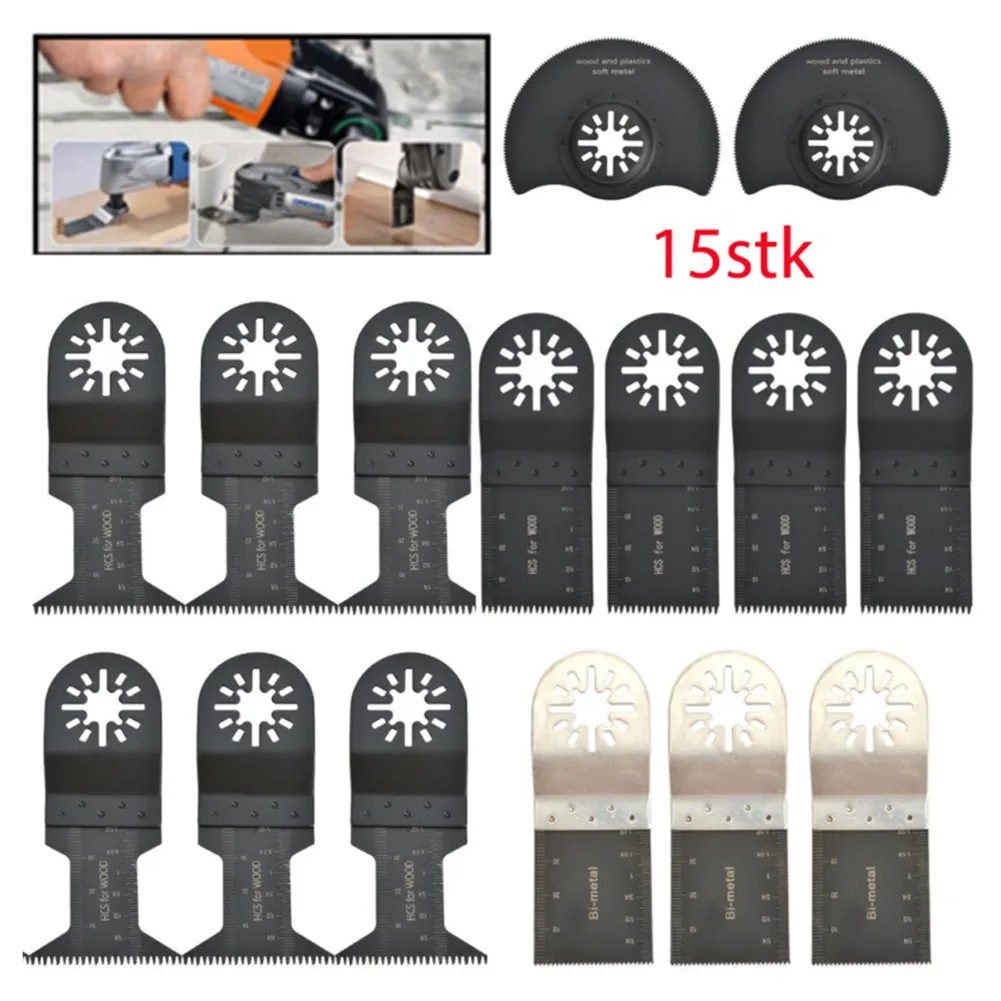 15-piece Multifunctional Tool Accessory For Fein BSH MKT Multitool Tool Wood / Soft-Metal Oscillating Saw Blade For Base Boards
15-piece Multifunctional Tool Accessory For Fein BSH MKT Multitool Tool Wood / Soft-Metal Oscillating Saw Blade For Base Boards