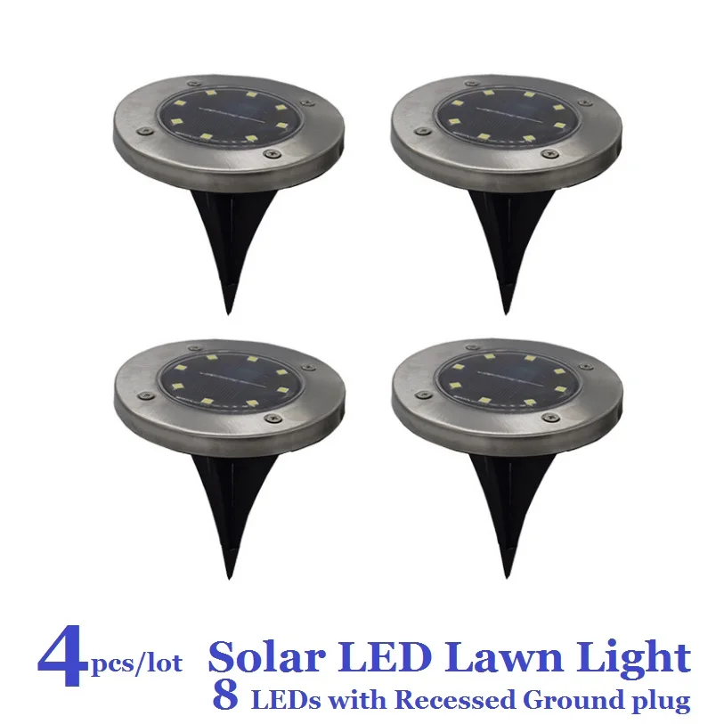 4pcs/lot Waterproof LED Lawn Lights Solar Buried Lamp Garden/Park/Steps Landscape Channel Outdoor Lighting Cool Warm 8/12/16LEDs
4pcs/lot Waterproof LED Lawn Lights Solar Buried Lamp Garden/Park/Steps Landscape Channel Outdoor Lighting Cool Warm 8/12/16LEDs