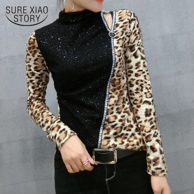 Leopard Blouses 2021 New Spring Autumn Women Fashion Sequined Zipper Bottoming Shirt Patchwork Turtleneck Tops Pullover 7857 50
Leopard Blouses 2021 New Spring Autumn Women Fashion Sequined Zipper Bottoming Shirt Patchwork Turtleneck Tops Pullover 7857 50