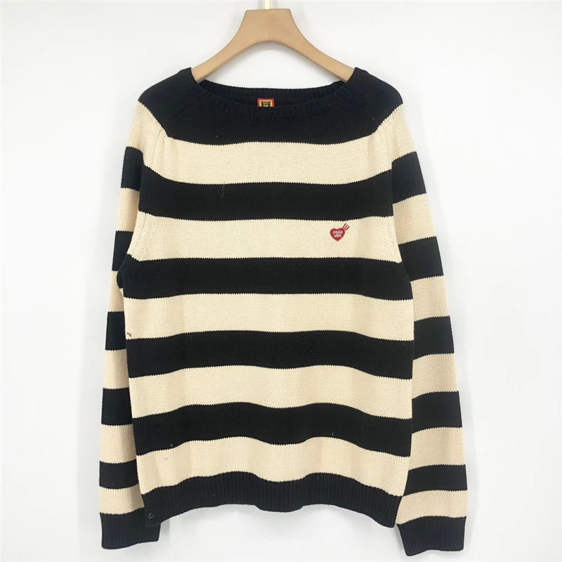 Striped Human Made Sweater Men Women Black Gray Knit Sweatshirts Human Made Crewneck
Striped Human Made Sweater Men Women Black Gray Knit Sweatshirts Human Made Crewneck