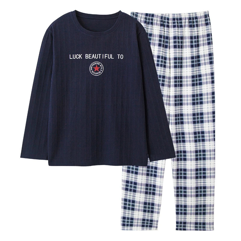 Men Pajamas L-4XL 100% Cotton Sleepwear Long Sleeved Lounge Set New Fashion Pajamas Autumn Winter Pyjamas Men
Men Pajamas L-4XL 100% Cotton Sleepwear Long Sleeved Lounge Set New Fashion Pajamas Autumn Winter Pyjamas Men