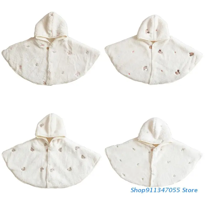 Накидка-пончо с капюшоном и вышивкой для младенцев
Накидка-пончо с капюшоном и вышивкой для младенцев