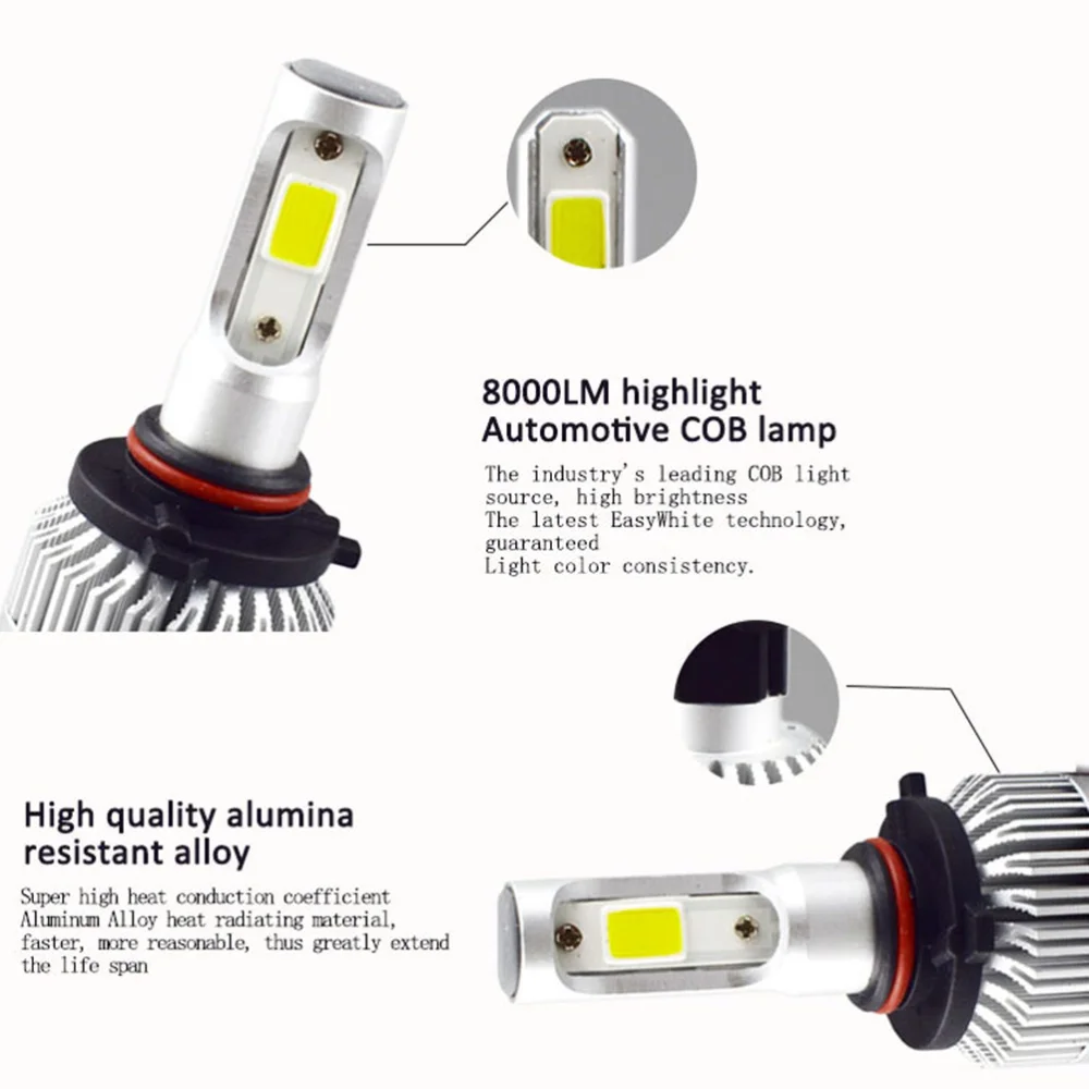 2pcs S2 LED Headlight Bulb 36W 9-32V 8000LM Waterproof High Beam Low Beam Integrated Headlamp Car Head Light(9005)
2pcs S2 LED Headlight Bulb 36W 9-32V 8000LM Waterproof High Beam Low Beam Integrated Headlamp Car Head Light(9005)