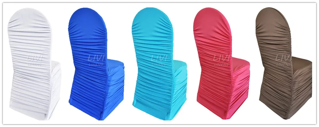 100pcs/lot Spandex Ruffle Chair Covers for Weddings Banquet Hotel Decoration Party Gold White Color Pleated Chair Cover
100pcs/lot Spandex Ruffle Chair Covers for Weddings Banquet Hotel Decoration Party Gold White Color Pleated Chair Cover