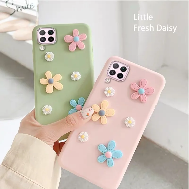 Мягкий силиконовый чехол для телефона с 3D цветами iphone X XR XS 11 Pro MAX 6S 7 8 plus + samsung S10 S9 S8